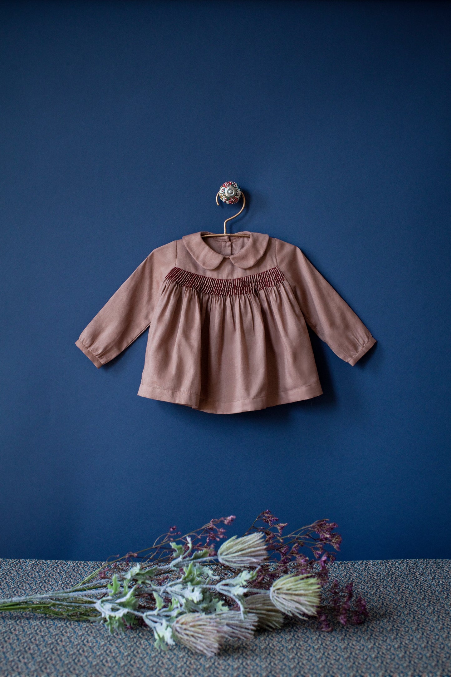 Tailored Twill Top with Thread Beads - Baby Girl