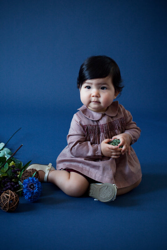 Tailored Twill Top with Thread Beads - Baby Girl