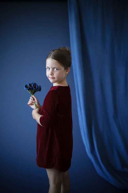 Royal Beetle in Velvet - Girl's Dress