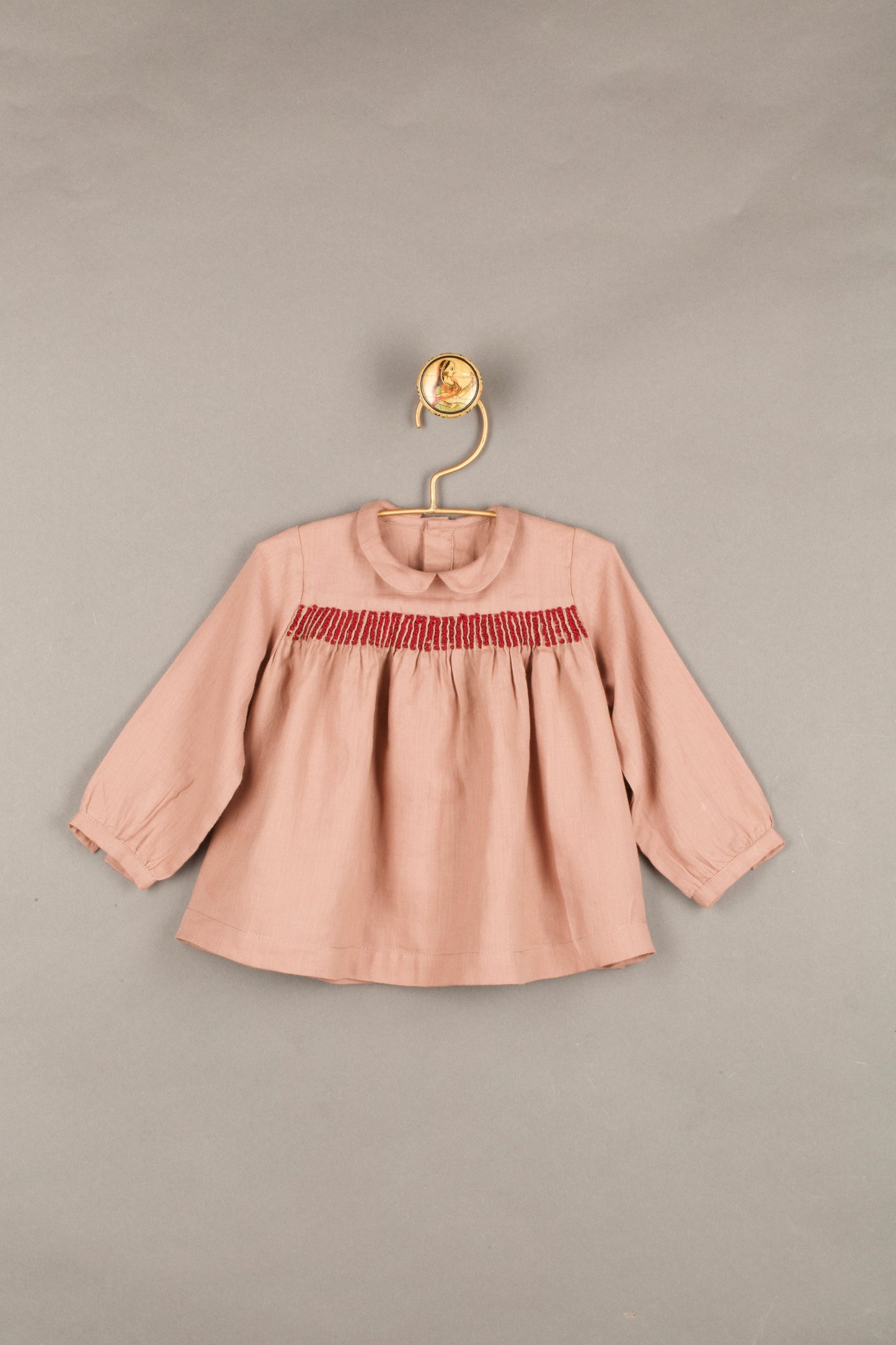 Tailored Twill Top with Thread Beads - Baby Girl