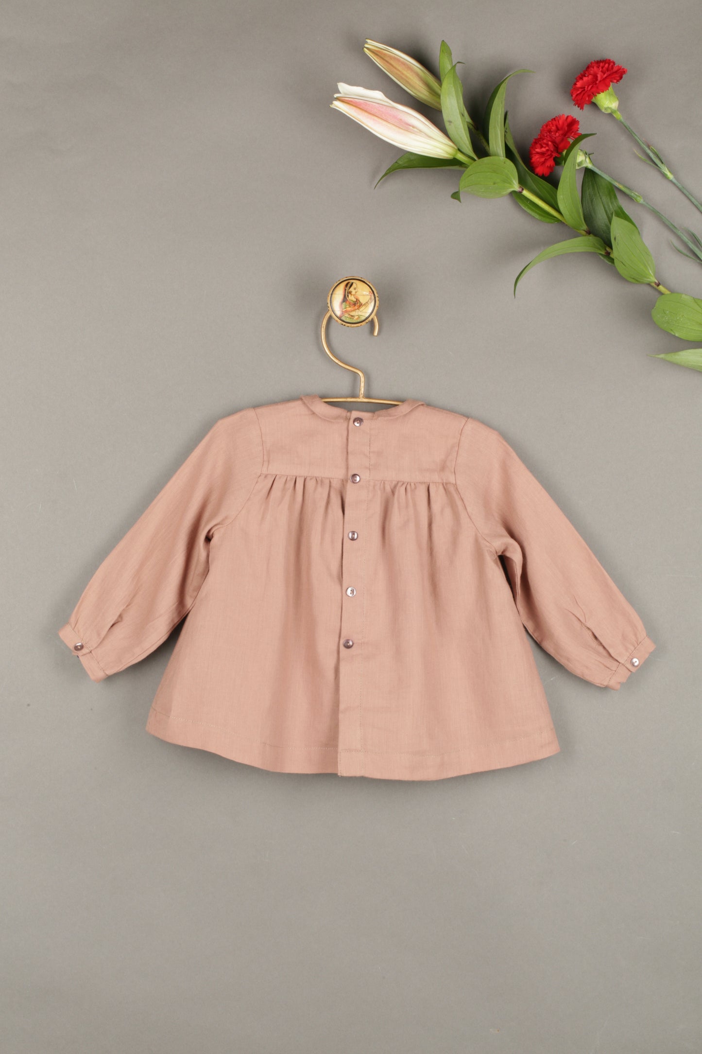 Tailored Twill Top with Thread Beads - Baby Girl