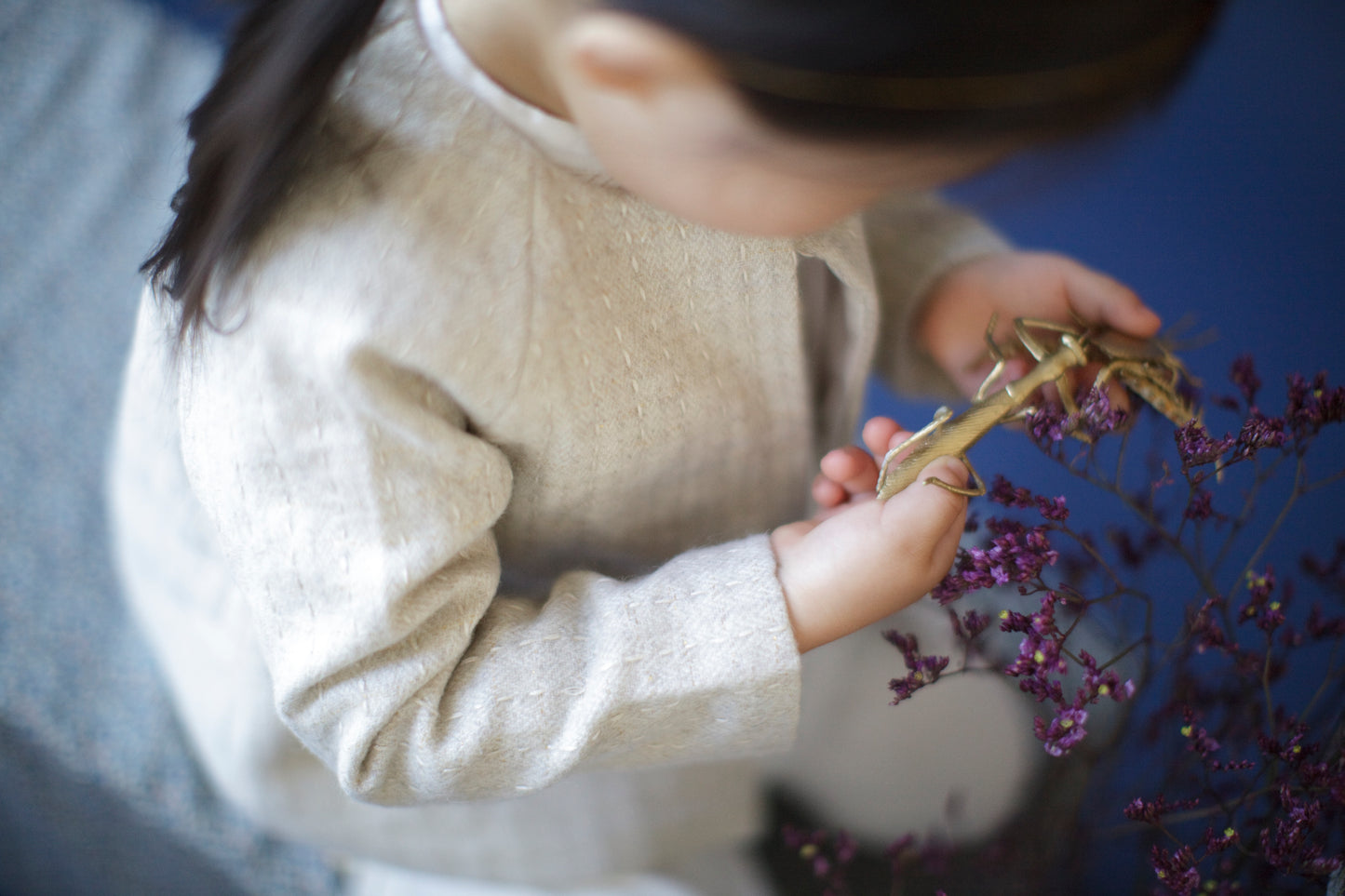 Luxury Wool Coat for Girls with Unique Caterpillar Embroidery