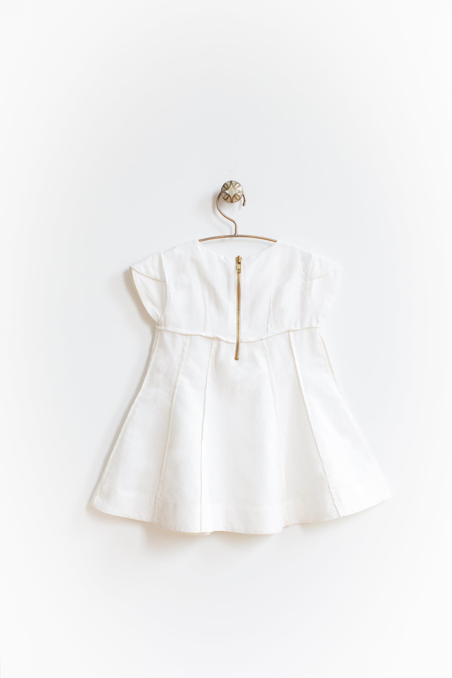 Bold Grace: Tulip-Sleeve Dress with Hand-Stitched Seams & Metal Zipper