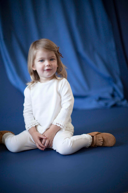 Crochet Embellished Top and Pant Set - Baby Girl