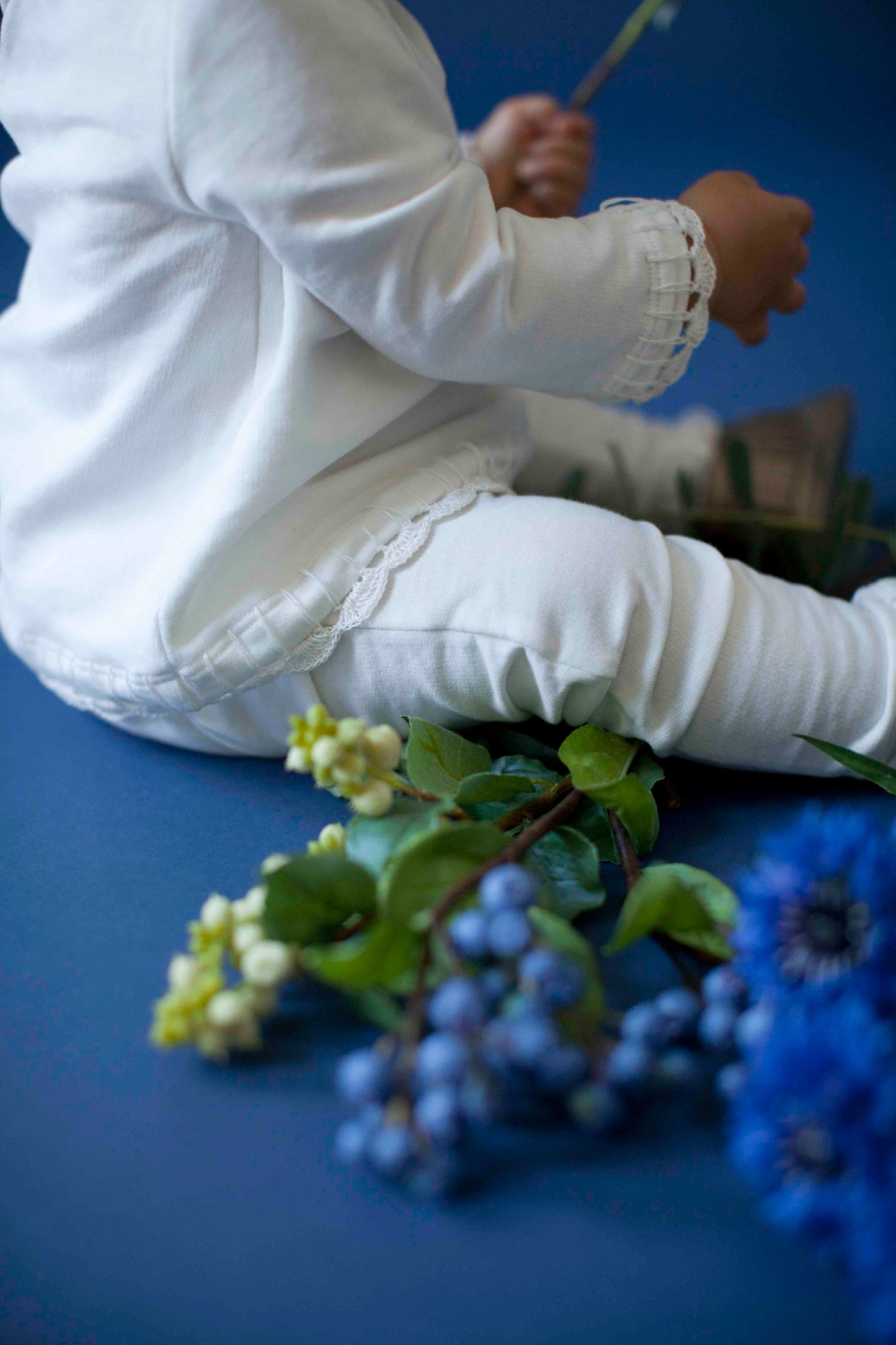 Crochet Embellished Top and Pant Set - Baby Girl