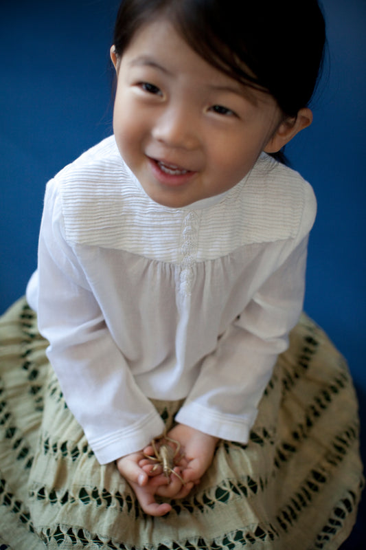 Sophisticated Herringbone Twill Top - Girls