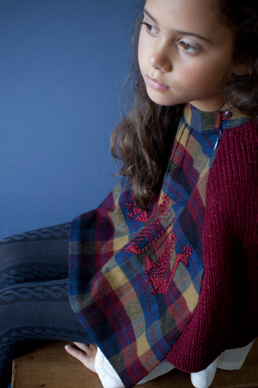 Timeless Peacock Poncho -  Girls