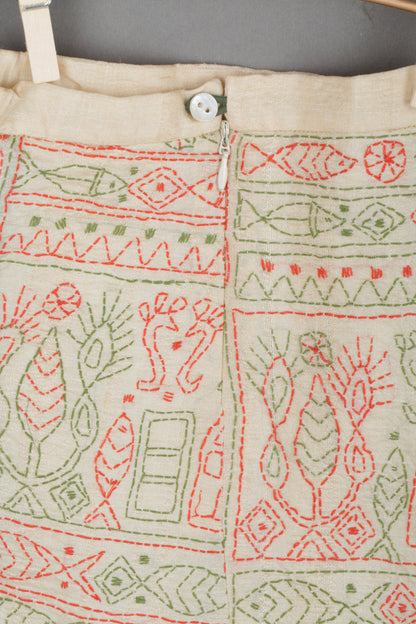 Tribal Art Silk Statement - Girl's Skirt