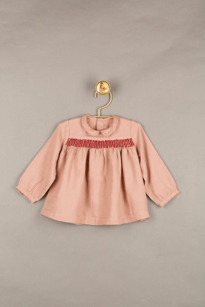 Tailored Twill Top with Thread Beads - Baby Girl