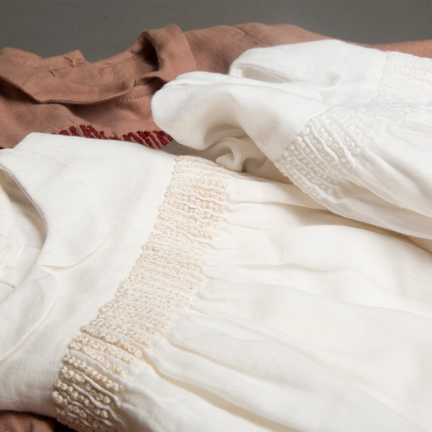 Tailored Twill Top with Thread Beads - Baby Girl