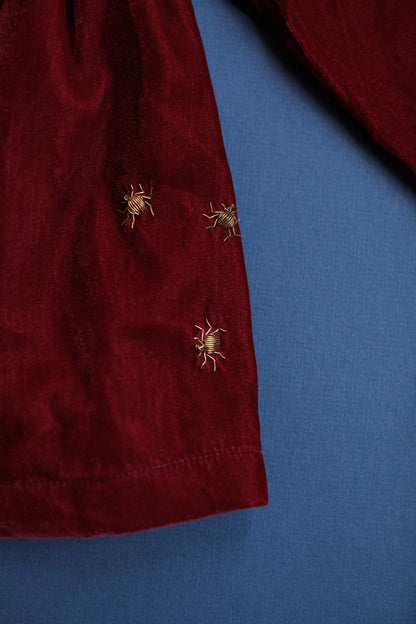 Royal Baby Velvet Dress with Three Spiders