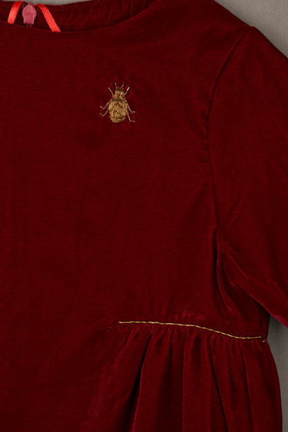 Royal Beetle in Velvet - Girl's Dress