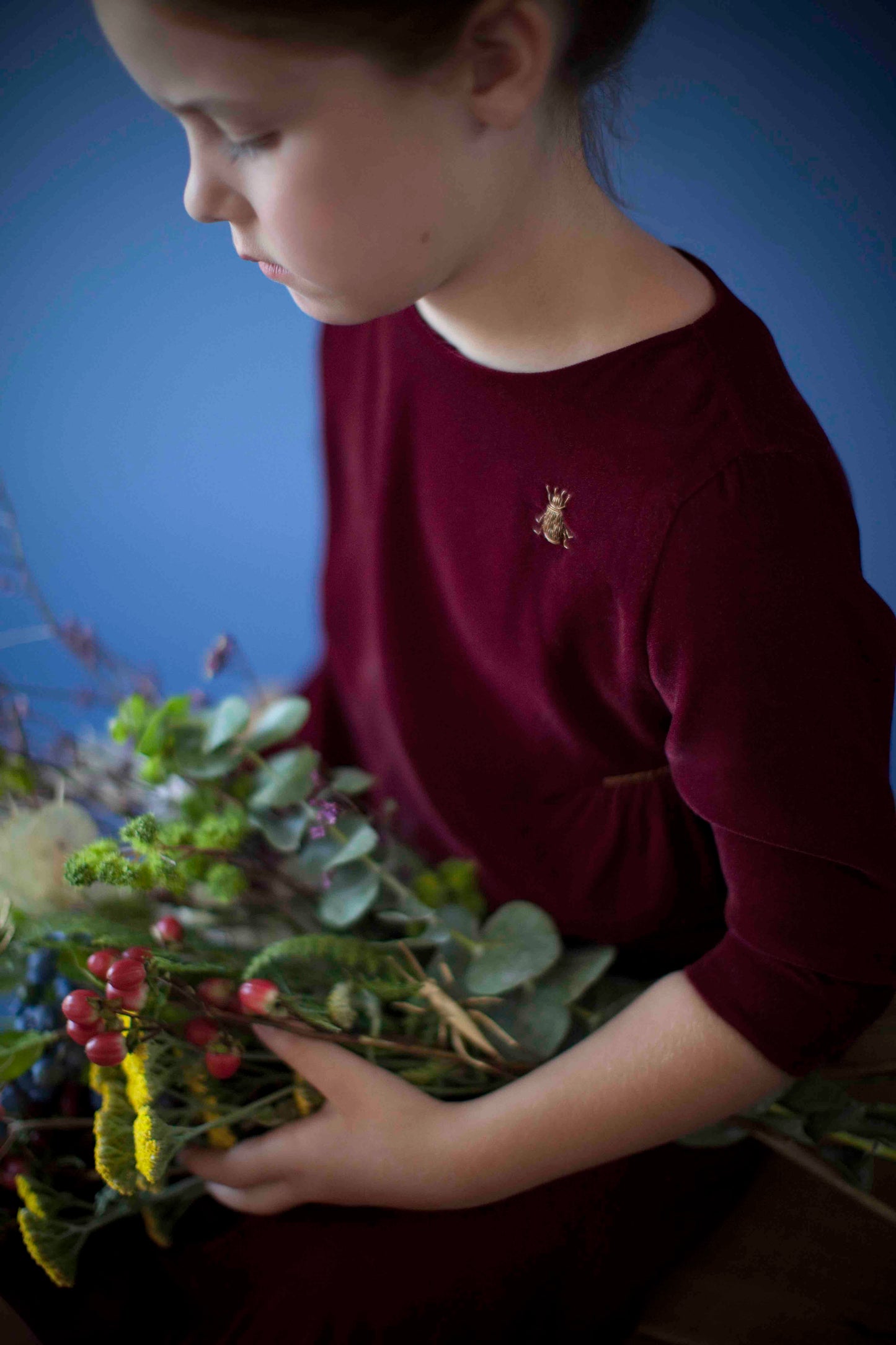 Royal Beetle in Velvet - Girl's Dress
