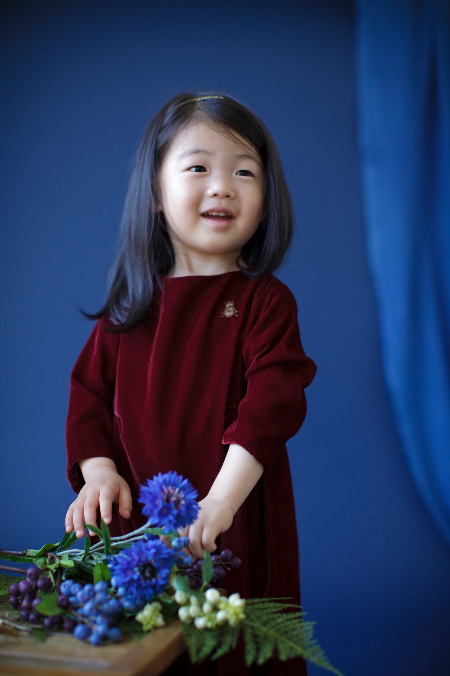 Royal Beetle in Velvet - Girl's Dress
