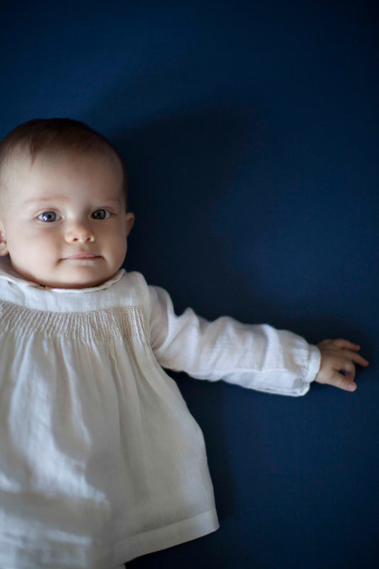Tailored Twill Top with Thread Beads - Baby Girl